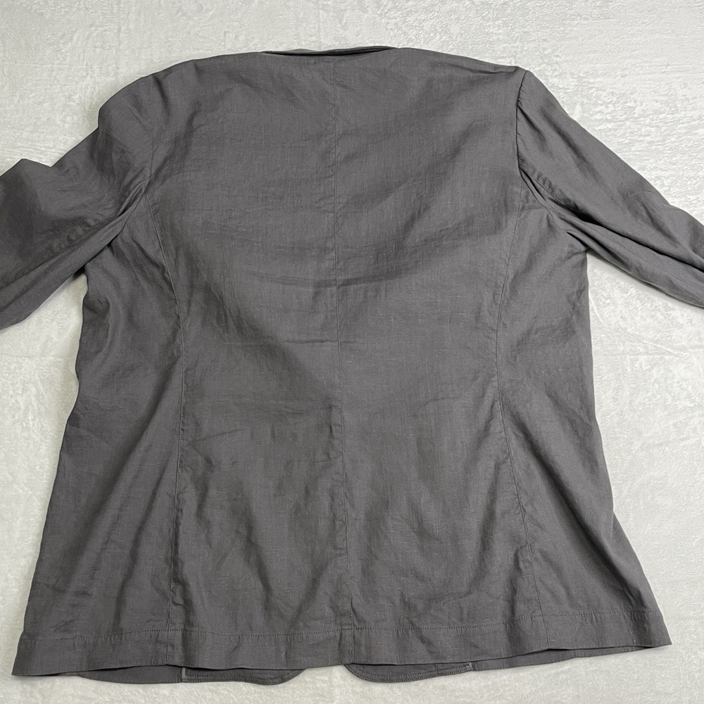 J Jill Blazer Womens XL Gray Lining Linen Blend Jacket Work Single Breasted‎ - Picture 2 of 10